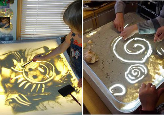 como fazer mesa de luz para criancas desenha e escrever