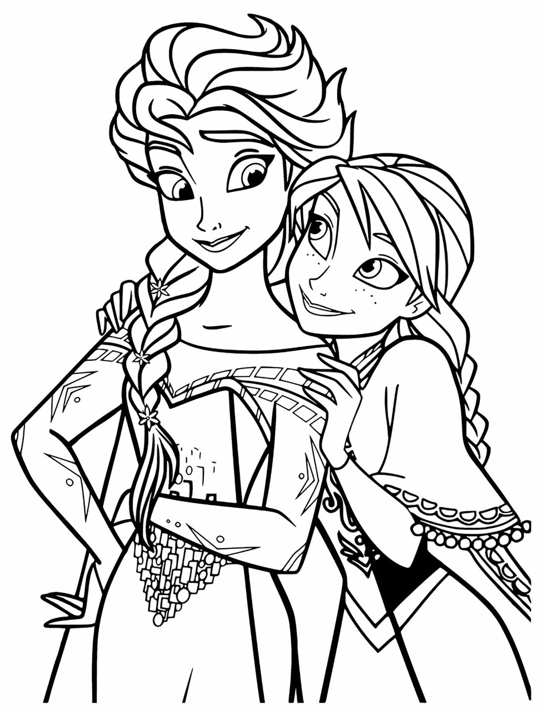 Lindo desenho de Elsa e Anna - Frozen