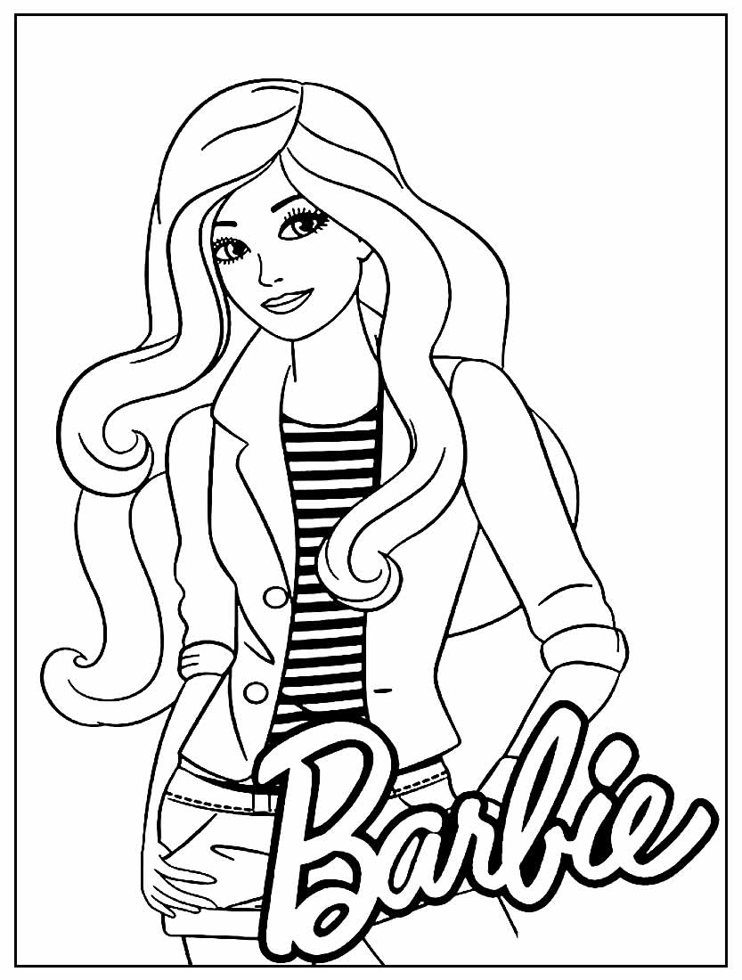 Página para pintar da Barbie