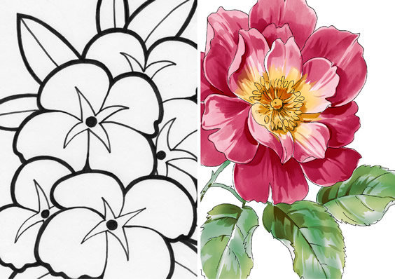 desenho de flor para colorir e imprimir