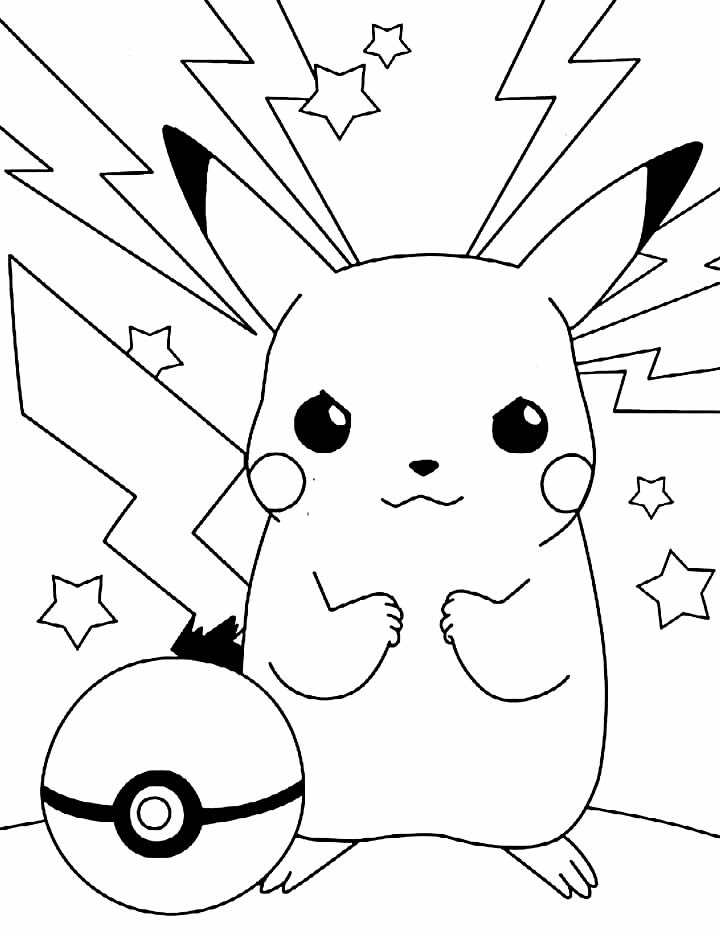 Pikachu lutando para colorir