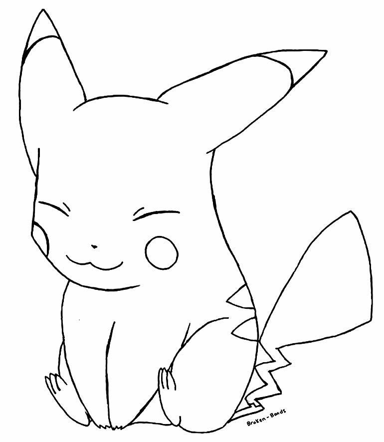 Desenho lindo de Pikachu para pintar