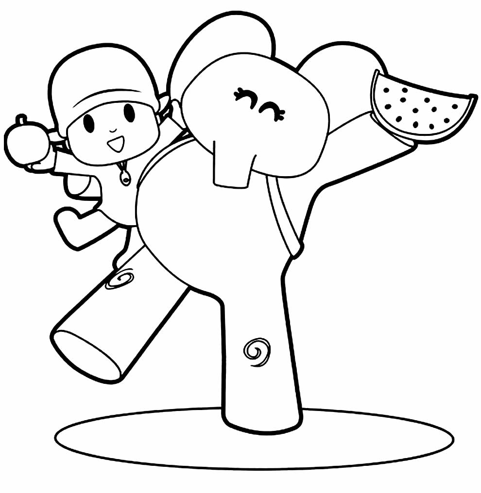 100 Desenhos Para Pintar E Colorir Pocoyo - Folha A4 Avulsa ! 2