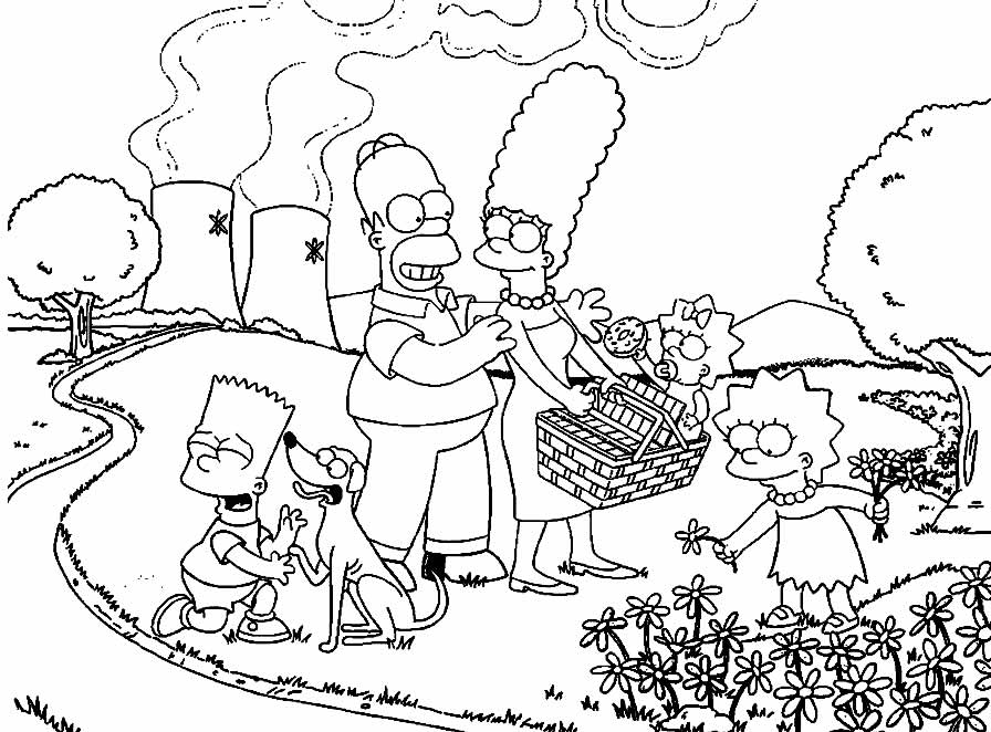 Desenho dos Simpsons para colorir