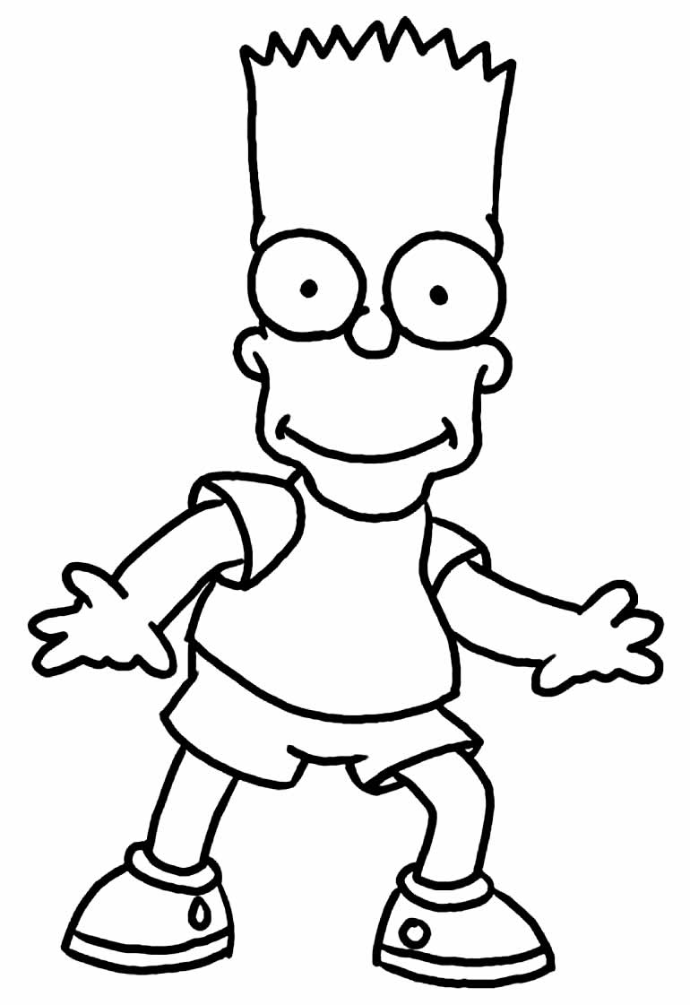 Desenho de Bart Simpson para colorir.
