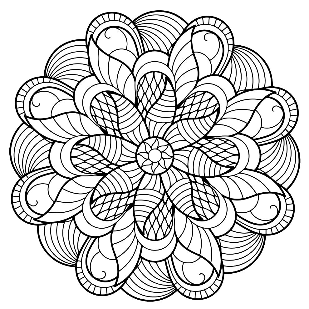 Desenho de mandala para colorir adulto