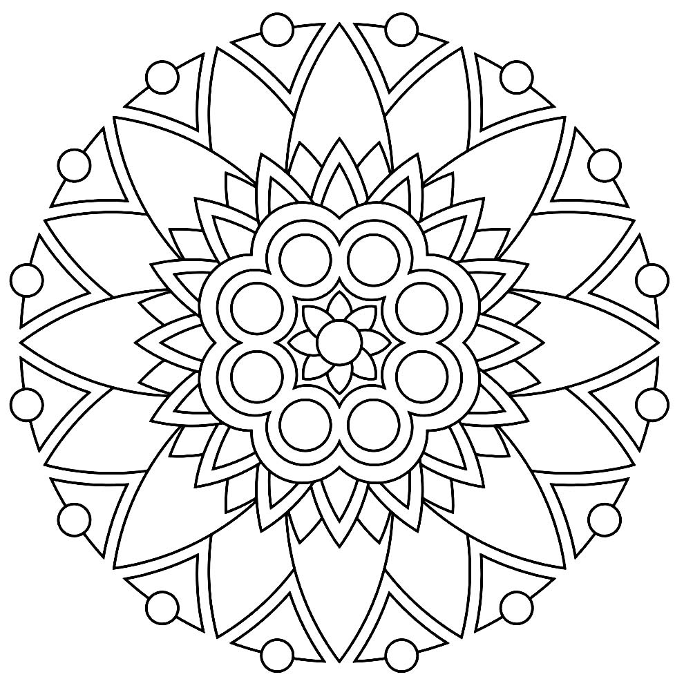 Desenho de Mandala para colorir