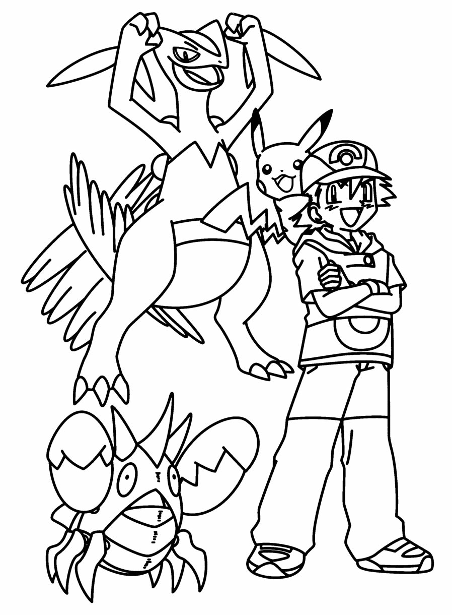 Desenhos para colorir do Pokemon - Ash e Pikachu - Escola Educação