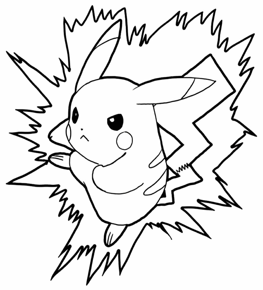 Desenho de Pikachu para imprimir e colorir