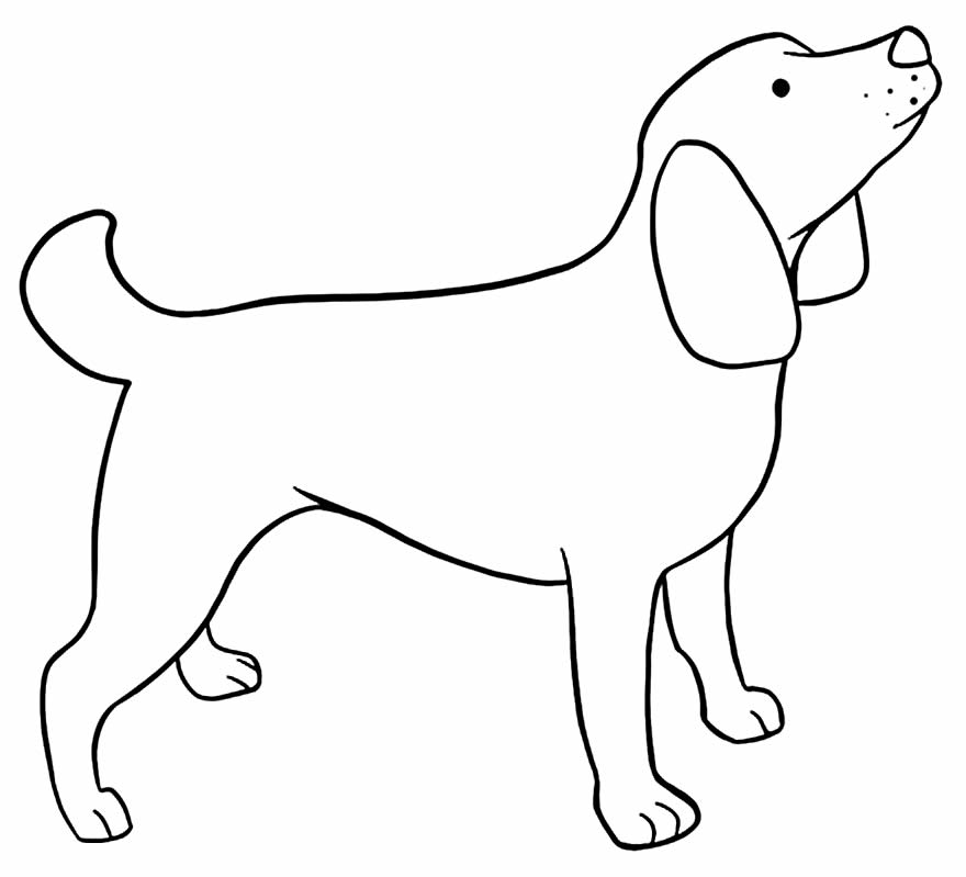 Desenho de cão fácil de colorir para colorir