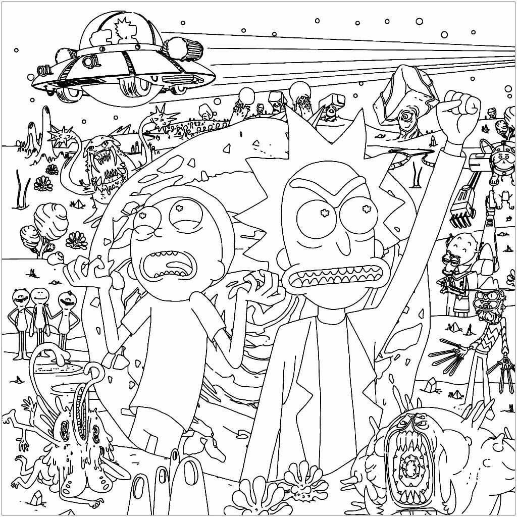 Desenho de Rick & Morty para pintar