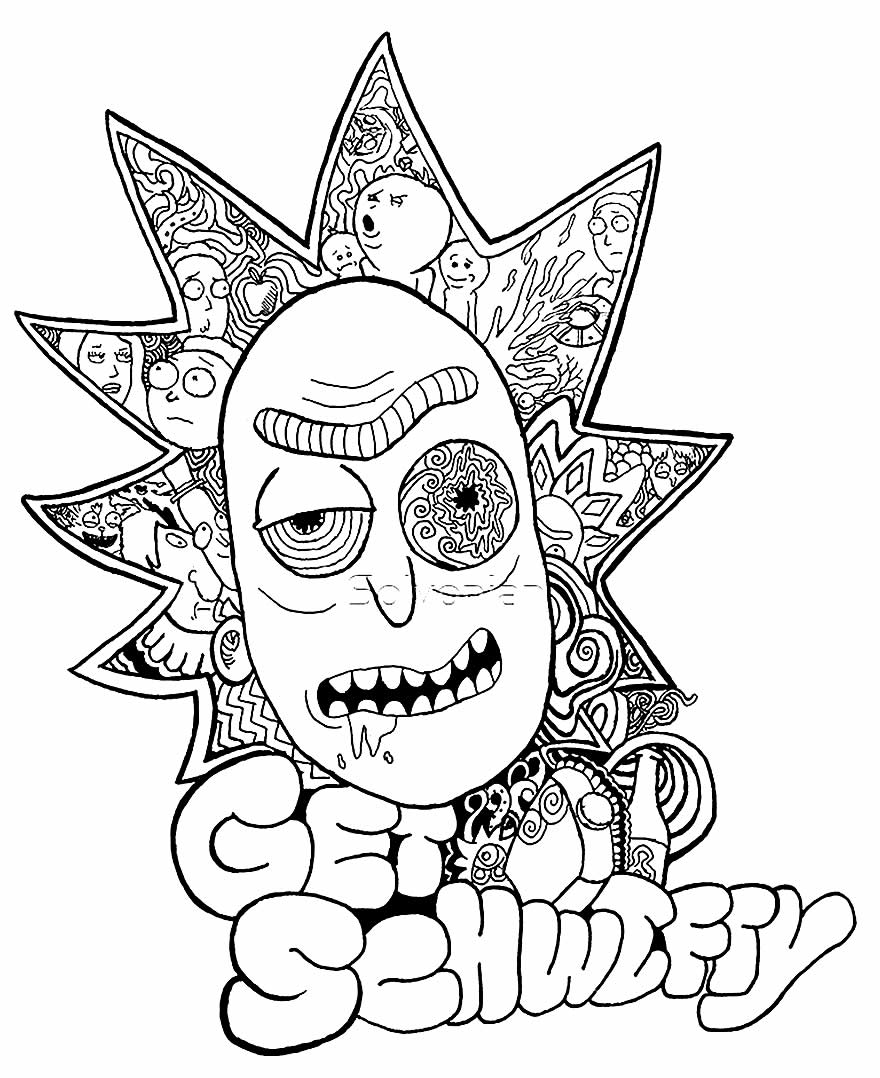 Desenho lindo de Rick e Morty para colorir
