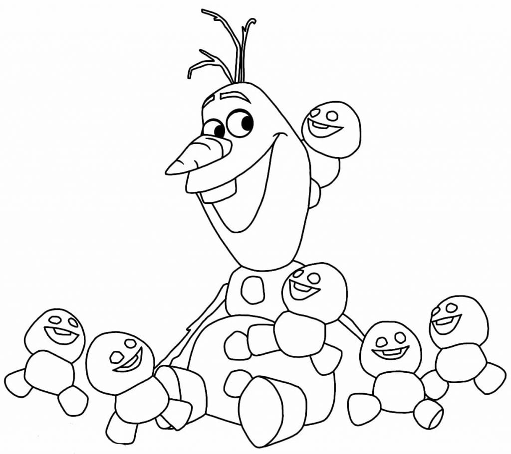 Desenho de Olaf para colorir
