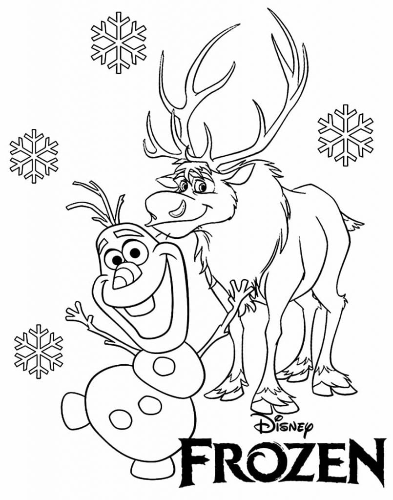 Desenho lindo de Olaf para colorir