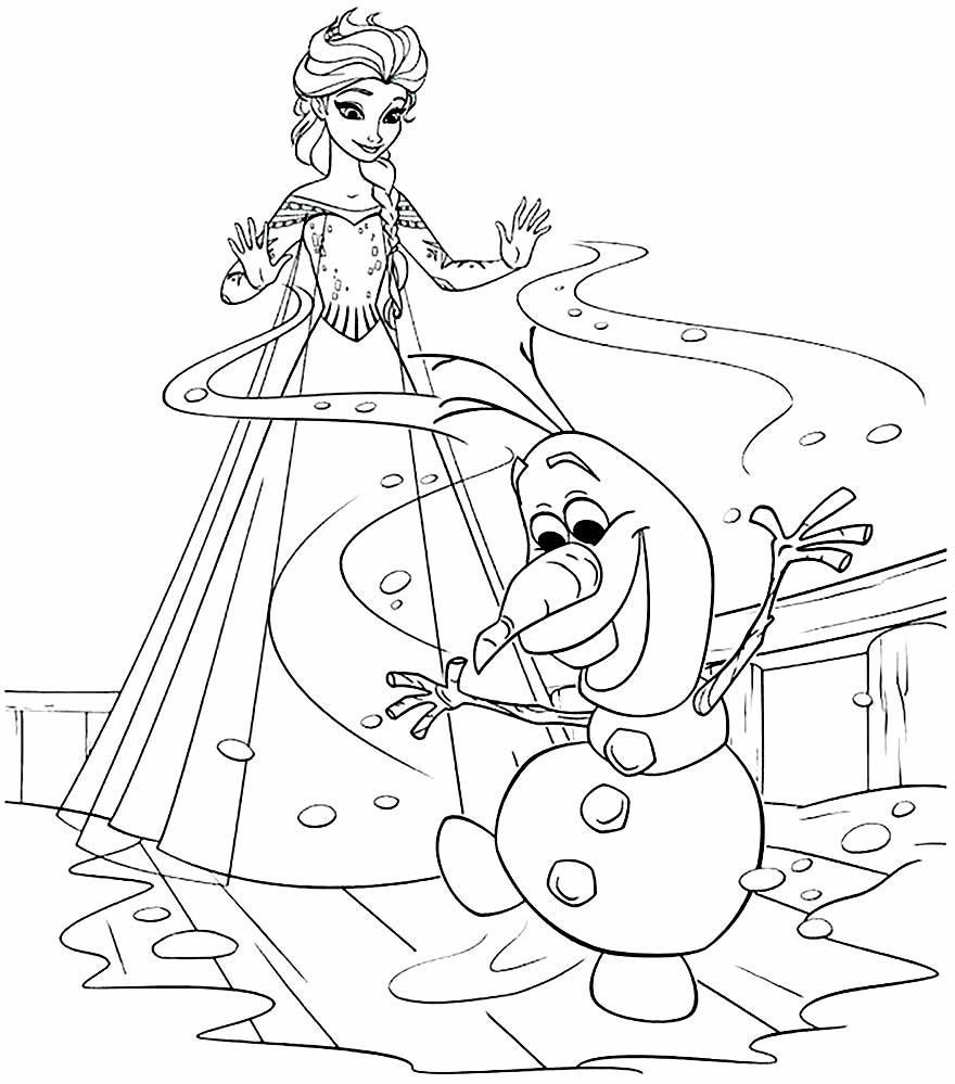 Lindo desenho de Olaf para colorir