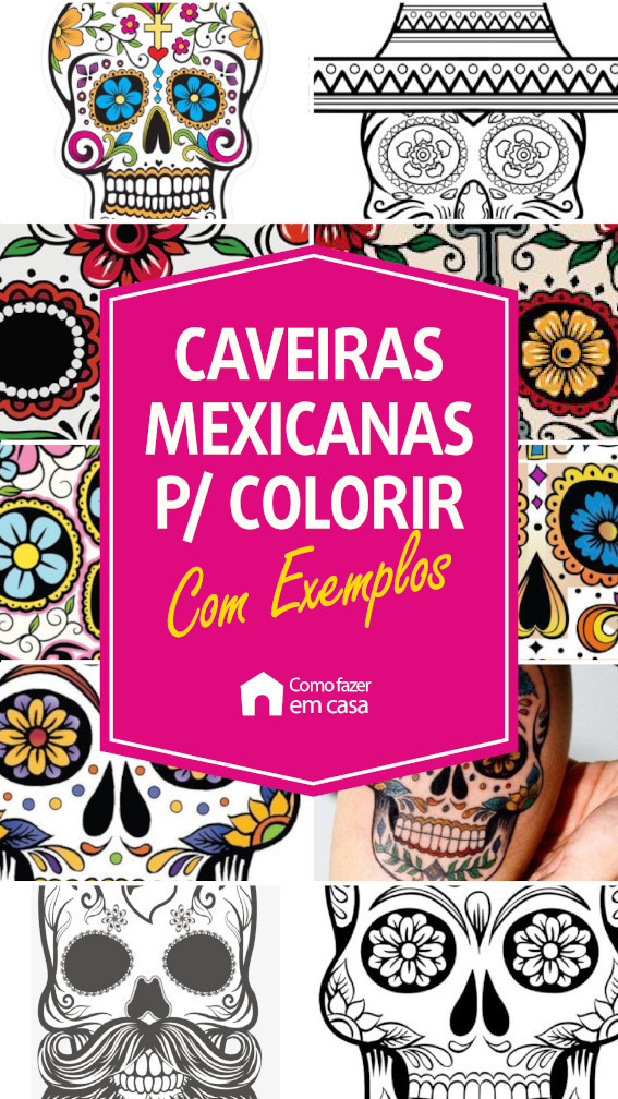 caveira mexicana para colorir