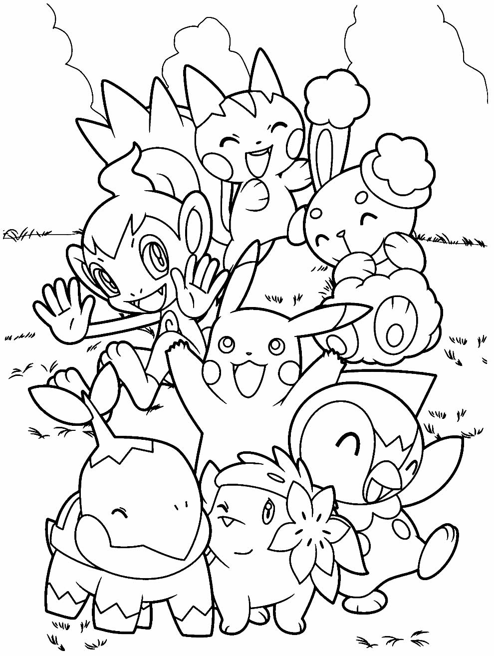 Desenho de Pokémons para colorir