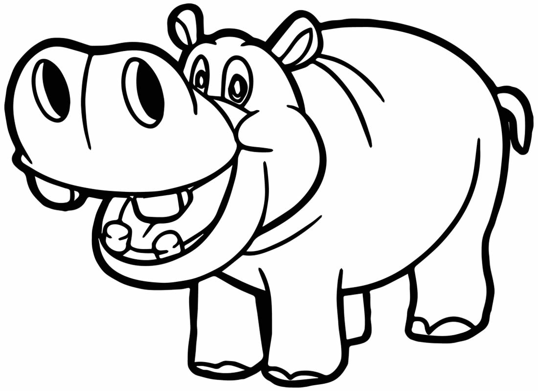Desenho para colorir de hipopótamo