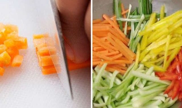 15 cortes da culinária cortes de verdura
