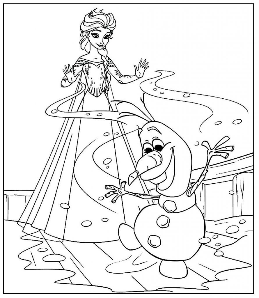Página para pintar do Olaf
