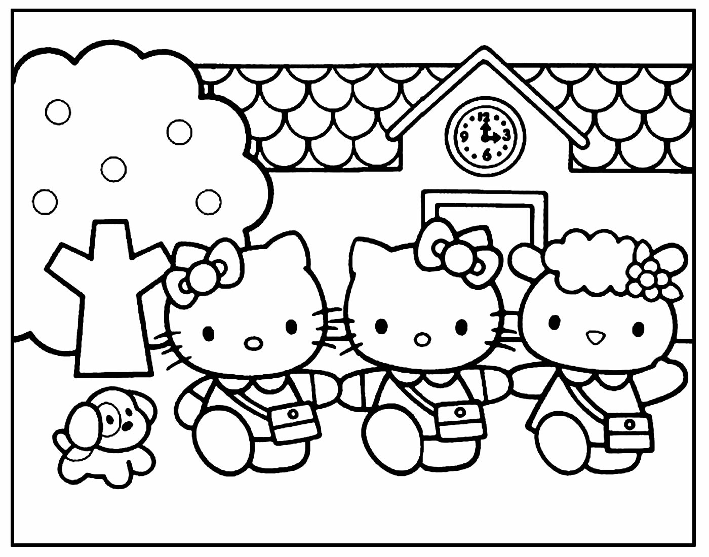 Página para colorir da Hello Kitty