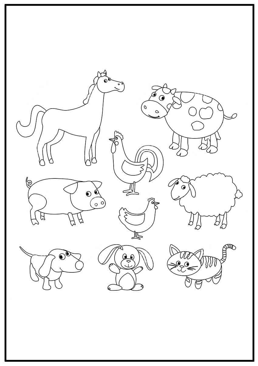 Desenho para colorir de Animais da Fazenda