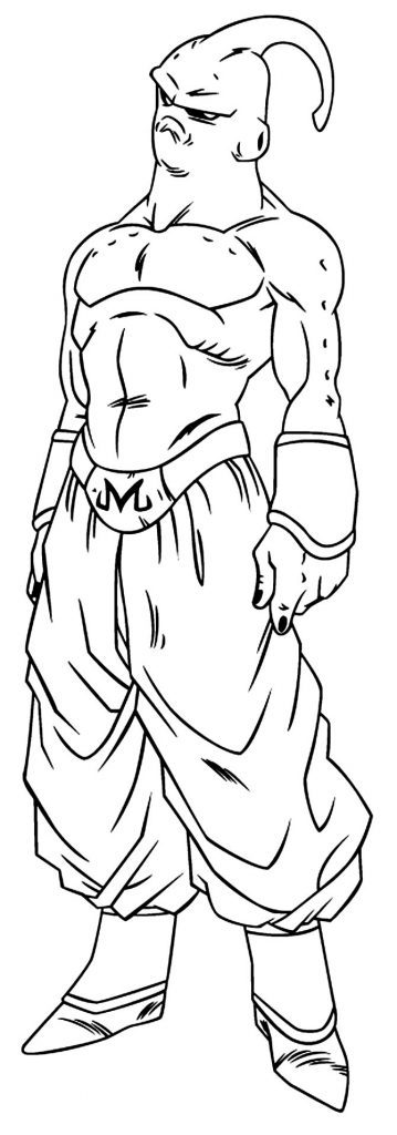 Desenho de Majin Buu para colorir - Dragon Ball Z