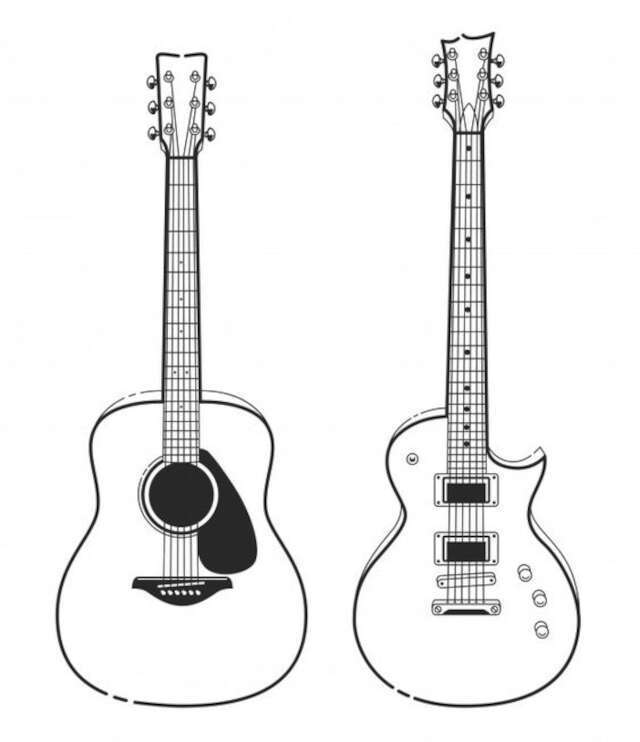 desenhos de guitarra para colorir
