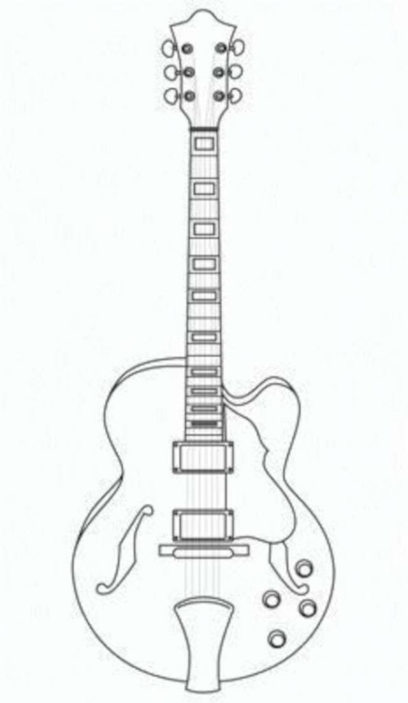 desenhos de guitarra para colorir