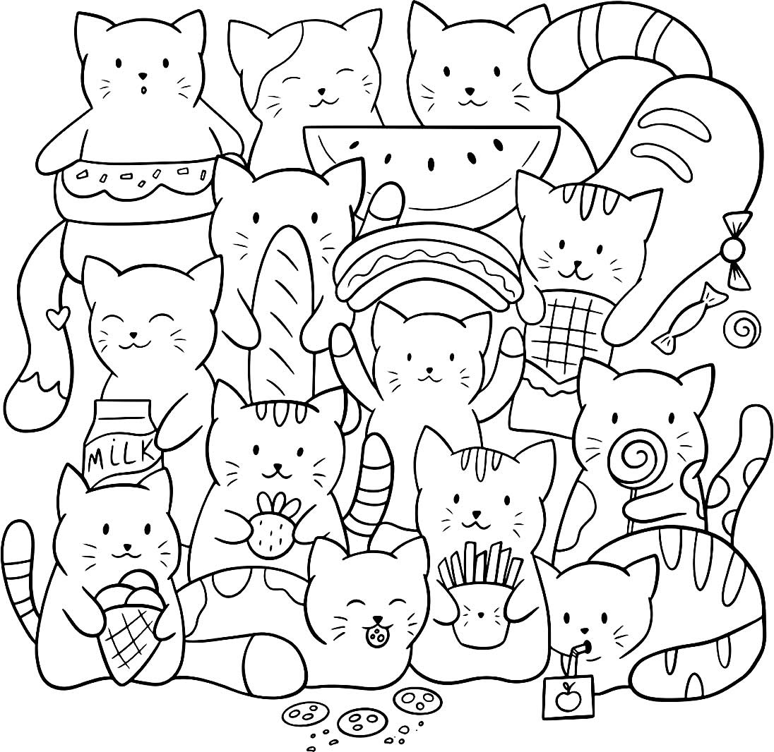 Desenhos de Gatinhos para colorir