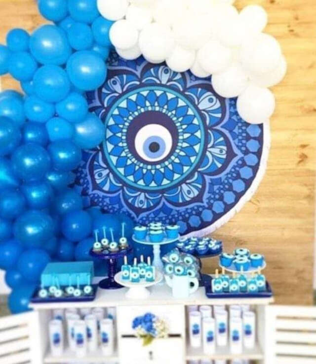 decoração de festa tema olho grego