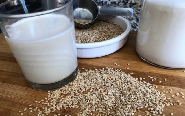 como fazer leite de gergelim