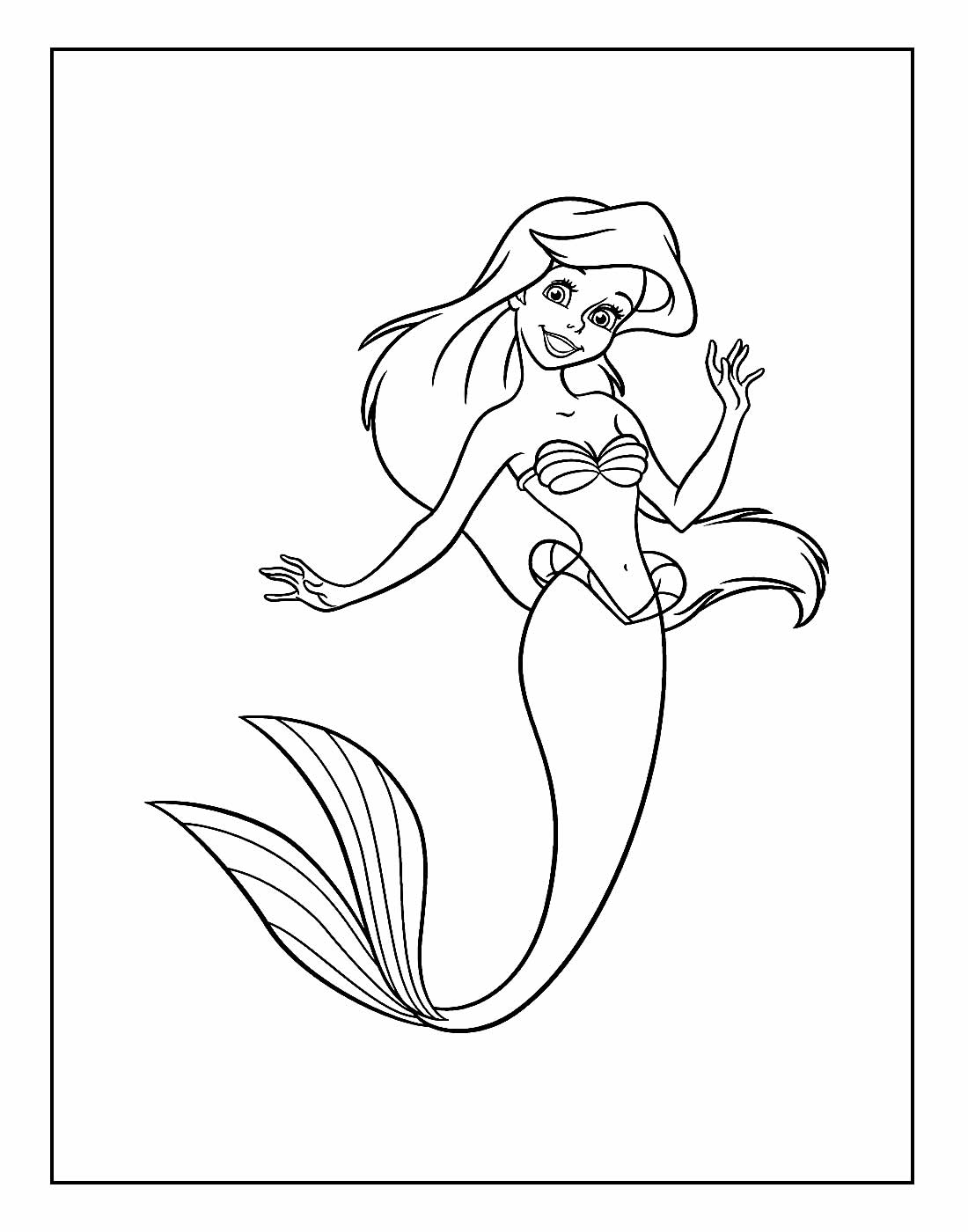 Desenhos para colorir da Pequena Sereia - Princesa Ariel