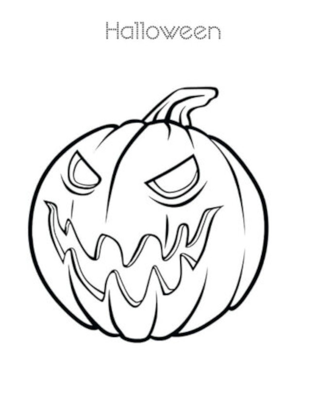 Desenho de Abóbora de Halloween na Cruz para Colorir - Colorir.com