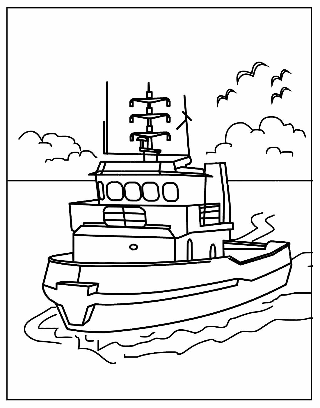 Desenho de Navio para colorir