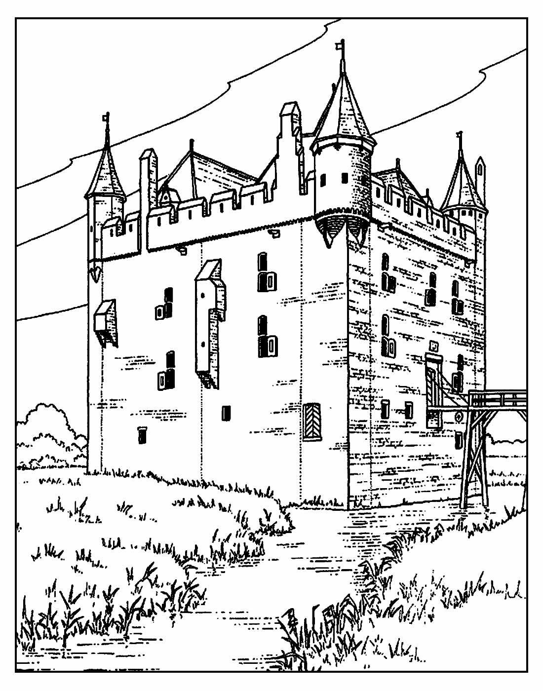 Castelos para colorir