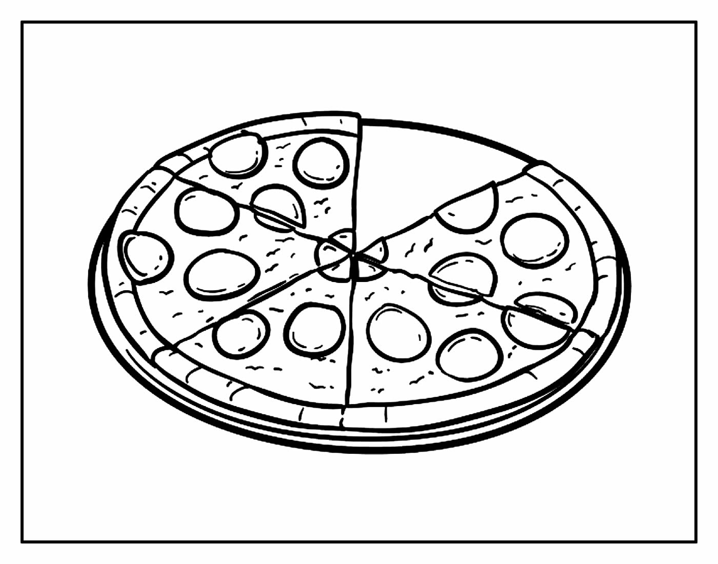 Desenho de Pizza para colorir