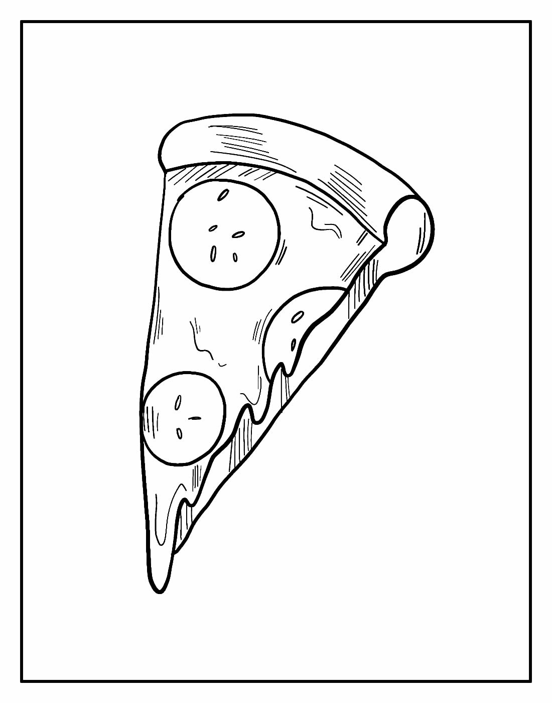 Desenho lindo de Pizza para pintar