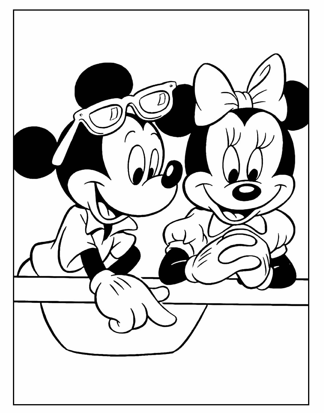 Desenho de Mickey e Minnie