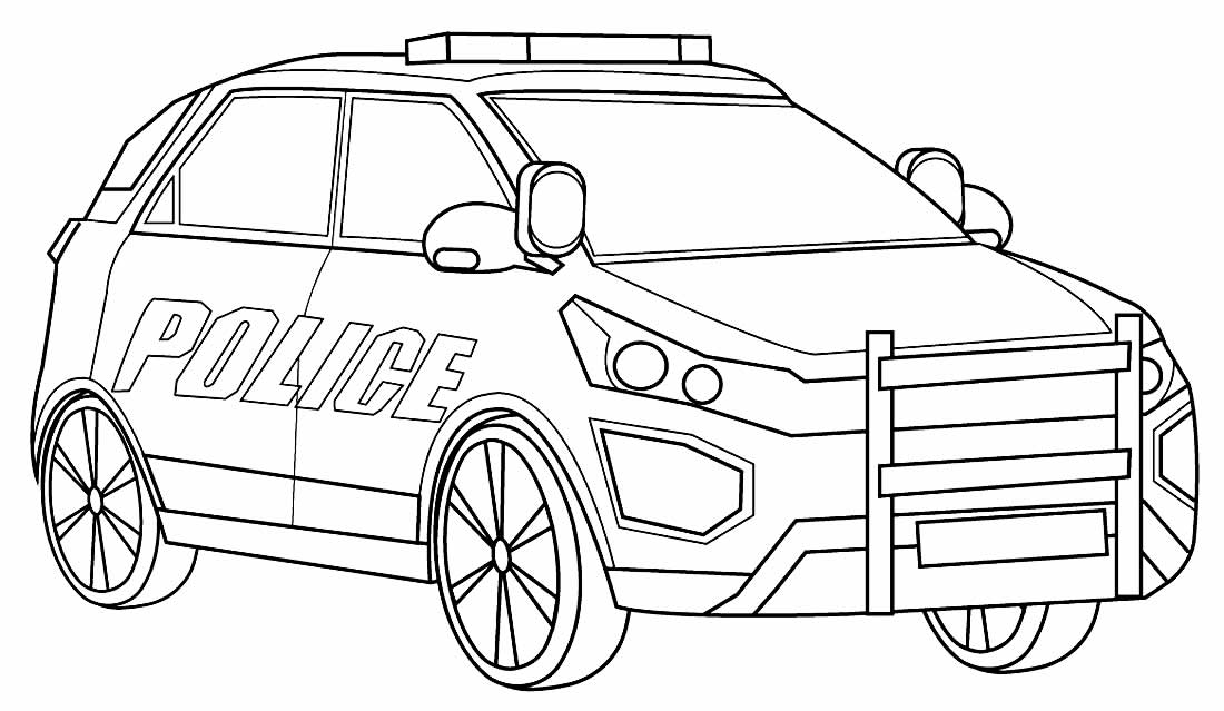 Desenhos Carros de Polícia para colorir - SUV - Ford Ecosport