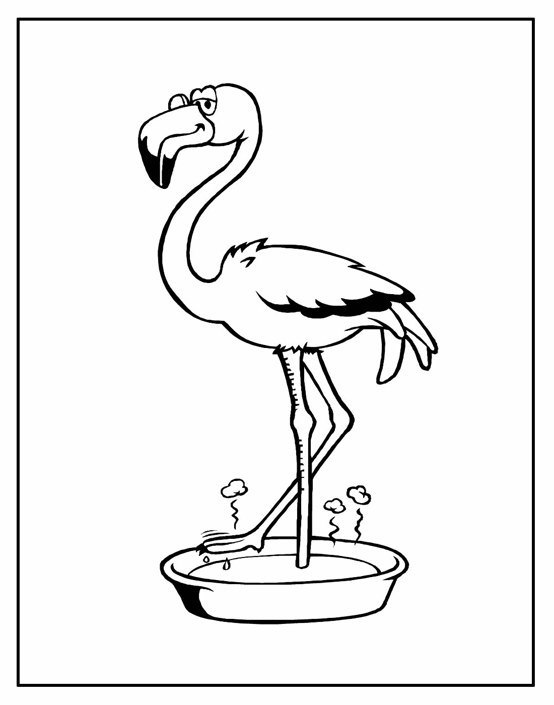 Página para colorir de Flamingo