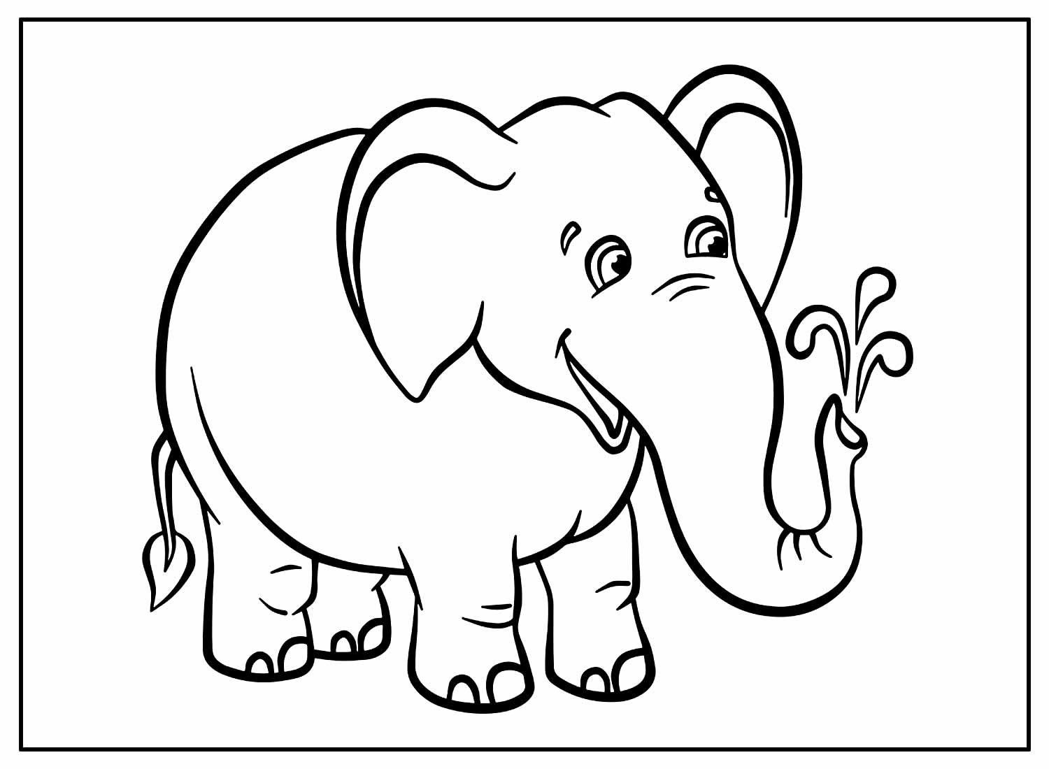 Desenho Elefante para colorir e pintar