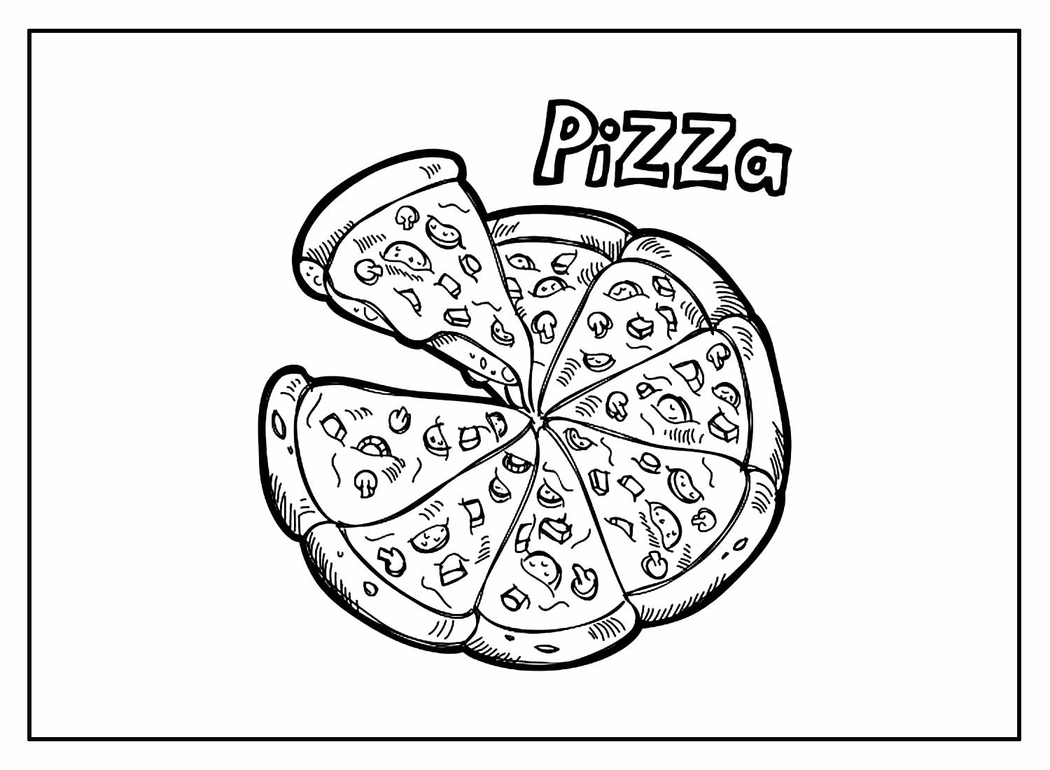 Desenhos para pintar Pizza