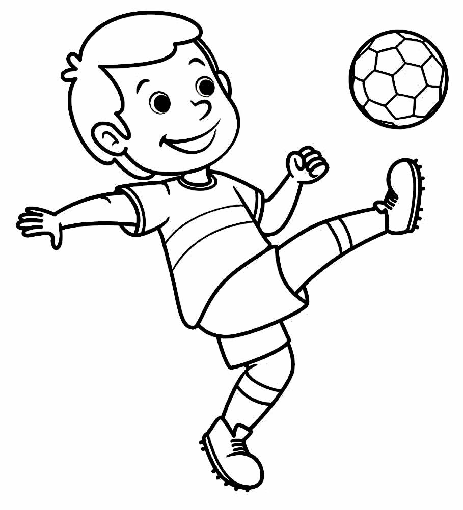 7 Desenhos de Pessoas Jogando Futebol para Imprimir e Colorir