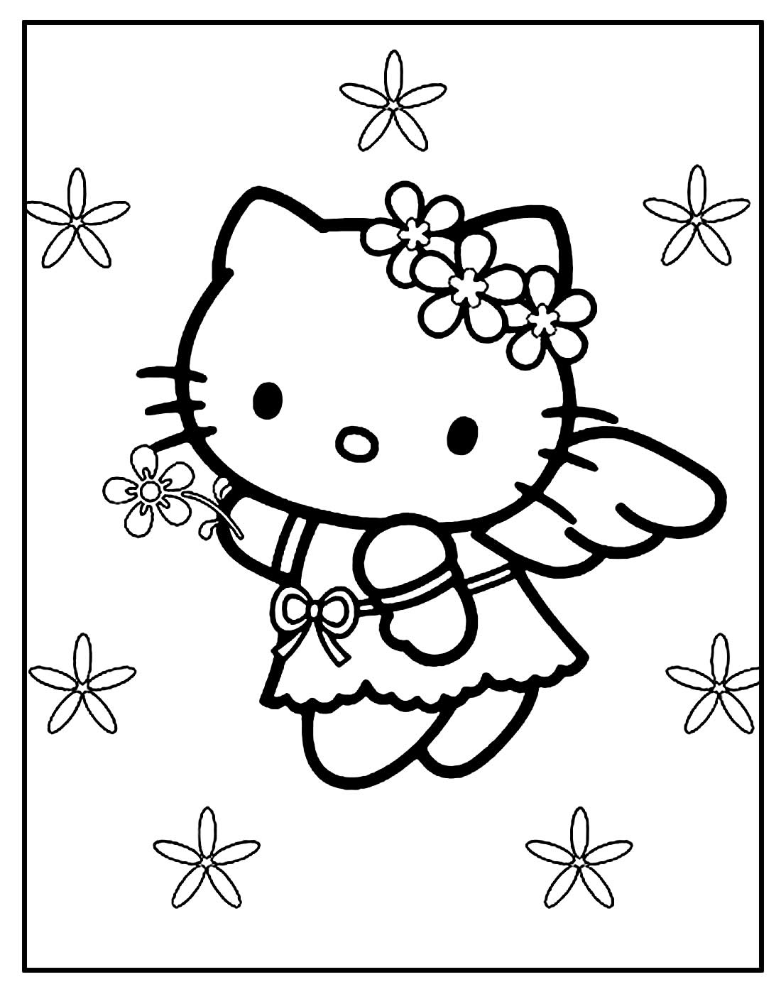 Página para colorir de Hello Kitty