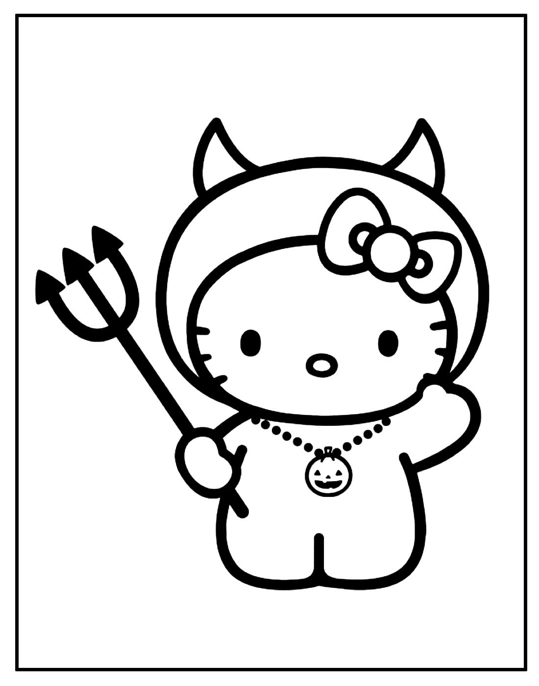 Desenho de Hello Kitty para pintar e colorir