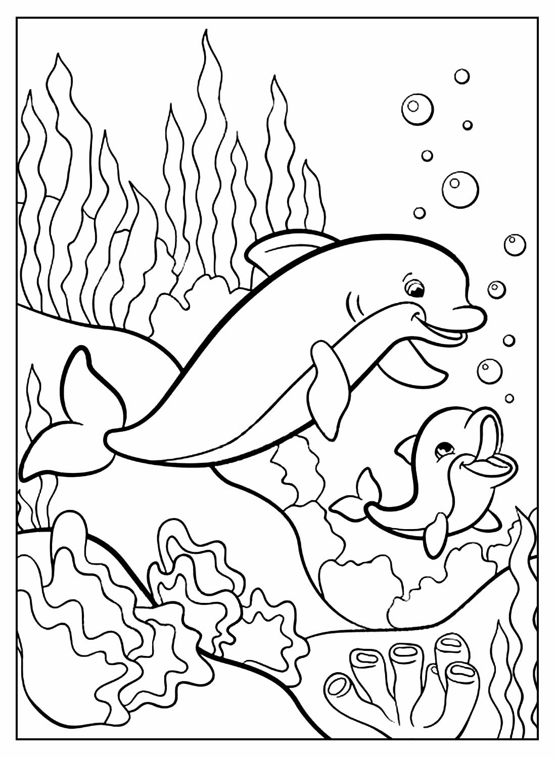 Desenhos para pintar de Golfinhos