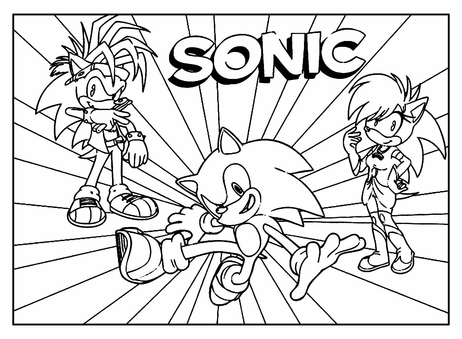 Sonic em movimento - Sonic - Just Color Crianças : Páginas para colorir  para crianças