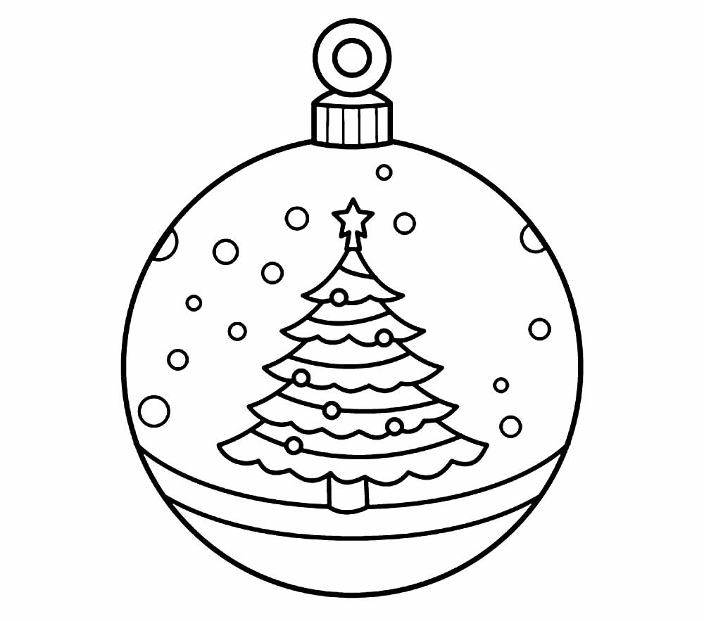 Desenho de Bola de Natal para colorir