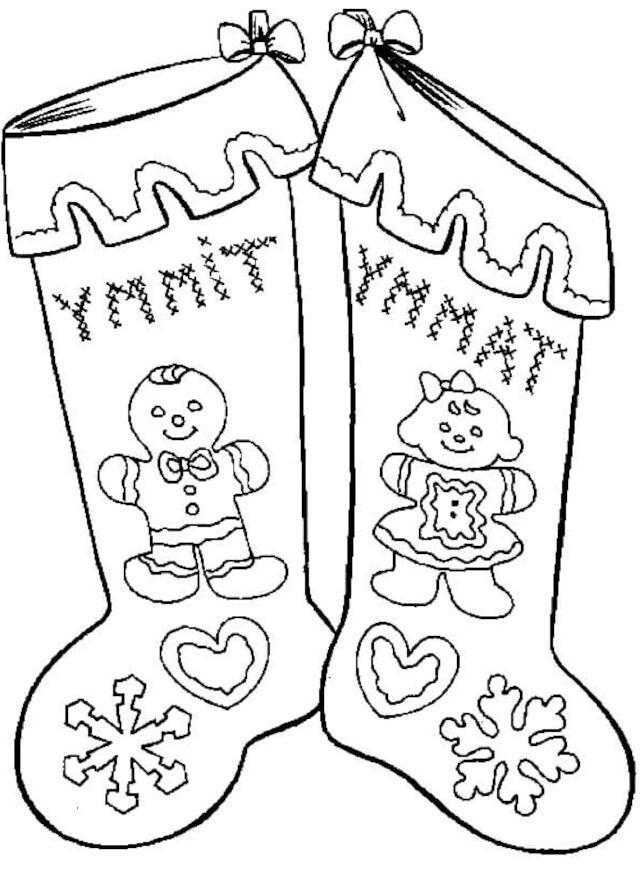 desenhos de meias de natal para colorir